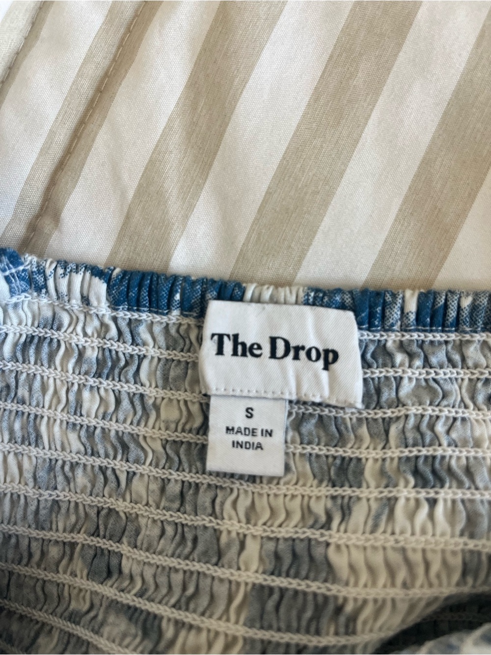 The Drop Blue Floral Smocked Maxi Dress Small Sundress Resort Wear - Picture 8 of 9